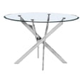 thumbnail image 1 of Round 45" x 45" Dining Table with Tempered Clear Glass and Chrome Base, 1 of 2
