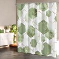 thumbnail image 2 of Modern Extra Long Shower Curtain for Bathroom, Sage Green Geometric Art Decor Waterproof Bath Curtain, Fabric Shower Curtain Sets for Home Decor, 72x84 Inch, 2 of 6