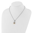 thumbnail image 2 of Stainless Steel Cable Necklace with Pendants Chain Polished Champagne Simulated Pearl & CZ Pendant 18 inch 10.1 mm, 2 of 3