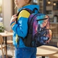 thumbnail image 3 of HUIACONG 13.5 Inch Galaxy Wolf Kids School Backpack Lightweight Water Resistant Scratch-Resistant Bookbag with Adjustable Ventilated Padded Straps Multi Pockets for Boys Girls Aged 3-12 School Travel, 3 of 7