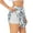 White, variant on 's Hawaii Palms for a double-layer running short for women, perfect for gym, tennis, and more, featuring a convenient pocket.