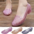 thumbnail image 5 of Womens Fashion Jelly Sandals Casual Hollow Out Slip On Jelly Ballet Flats Summer Beach Shoes, 5 of 5