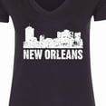 thumbnail image 4 of Inktastic New Orleans Skyline Grunge Women's V-Neck T-Shirt, 4 of 5