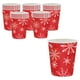 thumbnail image 2 of Vasos de papel desechables (25 unidades) | Diseño festivo de copos de nieve rojos | Vasos irrompibles y duraderos para bebidas frías y calientes | Vajilla navideña para eventos y reuniones, 2 of 6