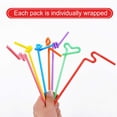 thumbnail image 3 of 200 Pcs Individually Packaged Colorful Disposable Extra Long Flexible Plastic Drinking Straws.(0.23'' diameter and 10.2" long), 3 of 7