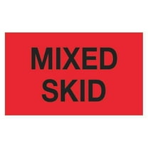 Tape Logic DL1113 3 x 5 in. - Mixed Skid Fluorescent Red Labels - Roll of 500