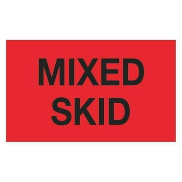 Tape Logic DL1113 3 x 5 in. - Mixed Skid Fluorescent Red Labels - Roll of 500