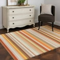 thumbnail image 3 of 2.7x5 Area Rugs, Burnt Orange Striped Non-Skid Rubber Backing Large Rectangle Rugs - Living Room Bedroom Home Office, Farmhouse Orange Ombre Stripes Indoor Floor Mat Carpets Washable Rug, 3 of 9