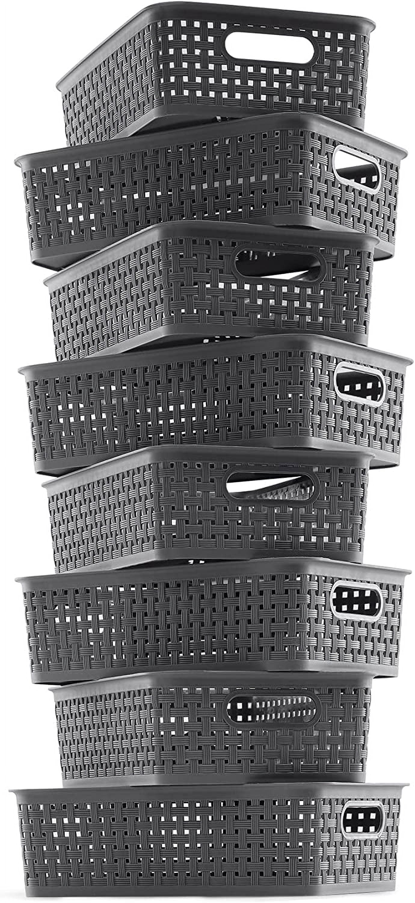 Homgreen [ 8 Pack ] Plastic Storage Baskets - Small Pantry Organization and  Storage Bins - Household Organizers for Laundry Room, Bathrooms, Bedrooms,  Kitchens, Cabinets, Countertop 