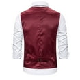 thumbnail image 4 of APEXFWDT Mens Print Dress Vest Slim Fit Single Breasted Button Down Formal Waistcoat V Neck Suit Vest for Festival Party, 4 of 4