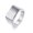 Silver, variant on Men's Titanium Steel Ring Geometric Electroplated Rectangular Glossy Band Gift For Him Retro Jewelry Minimalist