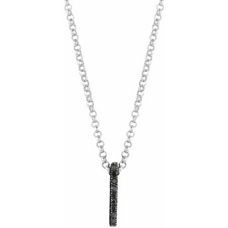 Diamond Accent Sterling Silver Small Stackable Long Stick Pendant