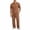Brown, variant on Voska Men's 2‑Piece Outfit Set Short Sleeve Pocket Crew Neck T‑Shirt Drawstring Elastic Waist Pants Breathable Casual Daily Loungewear Beige L