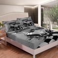 thumbnail image 2 of Erosebridal Racing Fitted Sheet Twin Size,Extreme Sports Race Car Bedding Set ,Race Sports Car Competition Cool Speed Bed Sheets,1 Fitted Sheet 1 Pillowcase - 2 Pieces(Grey), 2 of 4