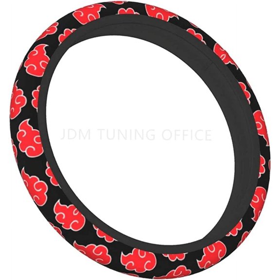 14.5-15 Inch Anime Red Cloud Naturo Akatsuki Steering Wheel Cover for Soft Manga Ninja Steering Wheel Protector Car Styling B