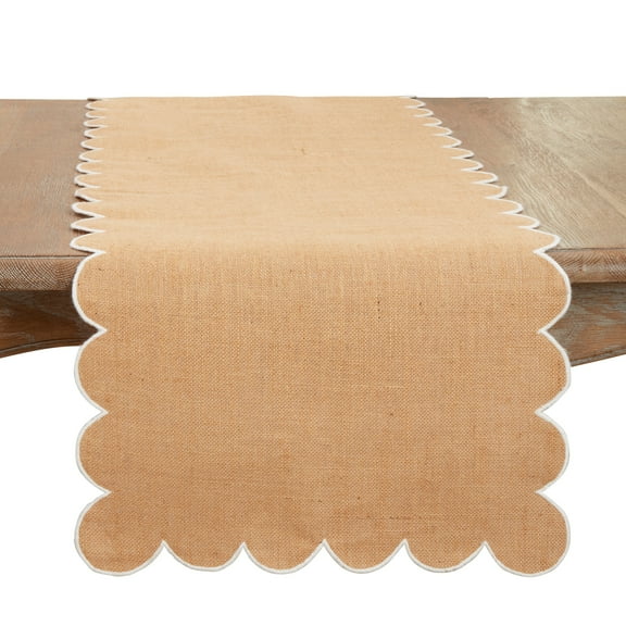Saro Lifestyle Rustic Chic Scalloped Table Runner