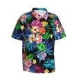 thumbnail image 2 of Daiia Colorful Flowers Hawaiian Shirt for Men Gentle Cotton Regular Short Sleeve Casual-Medium, 2 of 9