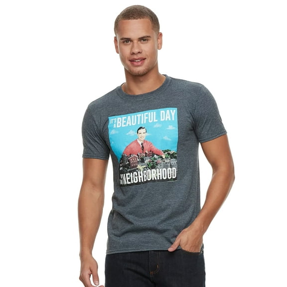 Mr. Rogers Men's Short-Sleeve Neighborhood Graphic T-Shirt (Charcoal Grey, Small, S)