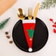 thumbnail image 3 of Juego de cubiertos para Navidad, Mini gorro de Papá Noel, tenedor, cuchillo, bolsa de soporte, decoraciones de mesa para cena, fiesta de Navidad, 10/1 Uds., 3 of 4
