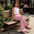 thumbnail image 7 of Ohufall 5-15Y Winter Solid Color Wide Leg Sweatpants for Girls and Boys with Elastic Waist Side Pockets Trousers, 7 of 7