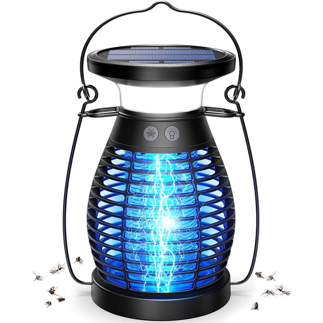 Solar Bug Zapper Outdoor,3 in 1 Fly Zapper Up to 2100 Sq Ft Can Attract