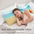 thumbnail image 5 of Cartoon Summer Beach Throw Pillow Covers Red Starfish Ocean Wave Palm Leaves Decorative Lumbar Pillow Cover Rectangle Cushion Case for Sofa Couch Bed Living Room Bedroom 20 X 60 Inches, 5 of 9