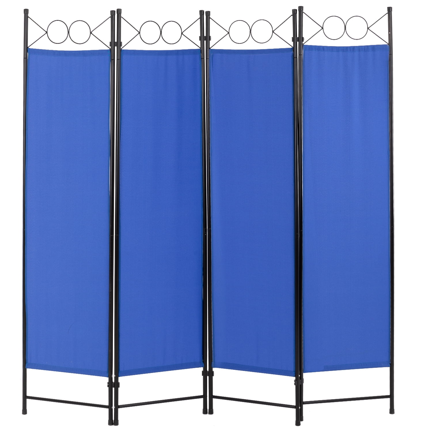 FDW 4 Panel Room Divider 6 ft Steel for Home Office Bedroom, Blue
