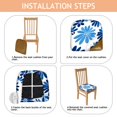 thumbnail image 4 of Blue Pioneer Flower Seat Covers for Dining Room Chairs Set Of 4,Stretch Printed Washable Chair Seat Cover with Elastic Ties and Button,Removable Waterproof Couch Cushion Covers, 4 of 6