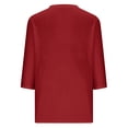 thumbnail image 5 of Ruyang 3/4 Length Sleeve Womens Tops Summer V Neck Blouses Trendy Stripe Gradient Shirts Dressy Casual Loose Tees Tops for Women, 5 of 5