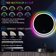 thumbnail image 3 of 24 Inch Round Led Bathroom Mirror with Lights 3Color Front Light + RGB Rainbow Color Changing Backlit Round Lighted Vanity Mirror for Bathroom Wall Dimmable AntiFog Smart Light up Circle Mirror, 3 of 6