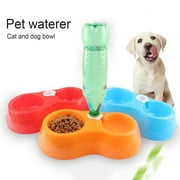 jiaroswwei Cat Dog Drinking Fountain Pet Double Bowl Dual-purpose Pluggable Water Bottle