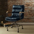 thumbnail image 2 of Scranton & Co Modern Leather Swivel Office Chair in Vintage Blue, 2 of 5