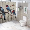 thumbnail image 6 of COMIO Ink Painting Watercolor Blue Lovely Birds Animal Lover Shower Curtain for Bathroom Decoration White, 6 of 6