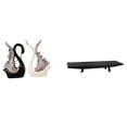 thumbnail image 1 of estatua de cisne,Figuras de cisne,estatuas,decoración del hogar,fiesta de bodas,Bandeja para servir,Bandeja para servir frutas,centro de mesa con almacenamiento,Bandeja rectangular de madera, 1 of 8