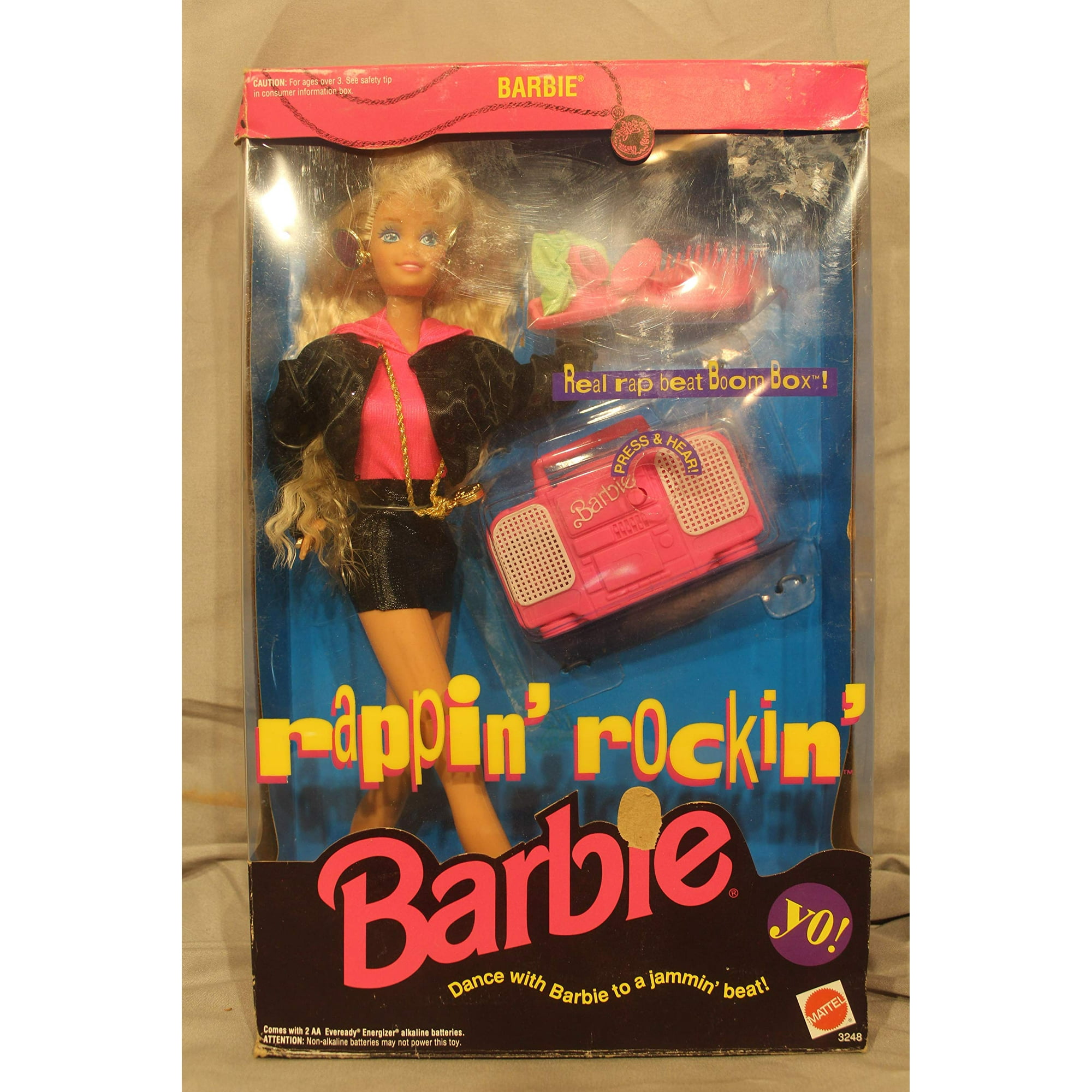 Rappin Rockin Barbie Doll w Working Boom Box 1991 Walmart