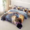 thumbnail image 3 of Homewish Chic Horse Quilt King, Garden Blossoms King Coverlet Set, 3-Piece, 1 Comforter and 2 Pillowcases, 3 of 7