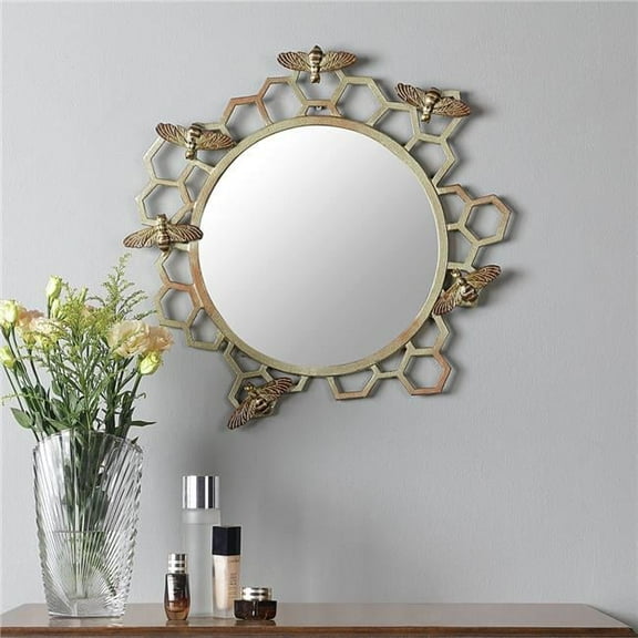 SPI Home 35121 1 x 22 x 21 in. Honeycomb & Bee Wall Mirror