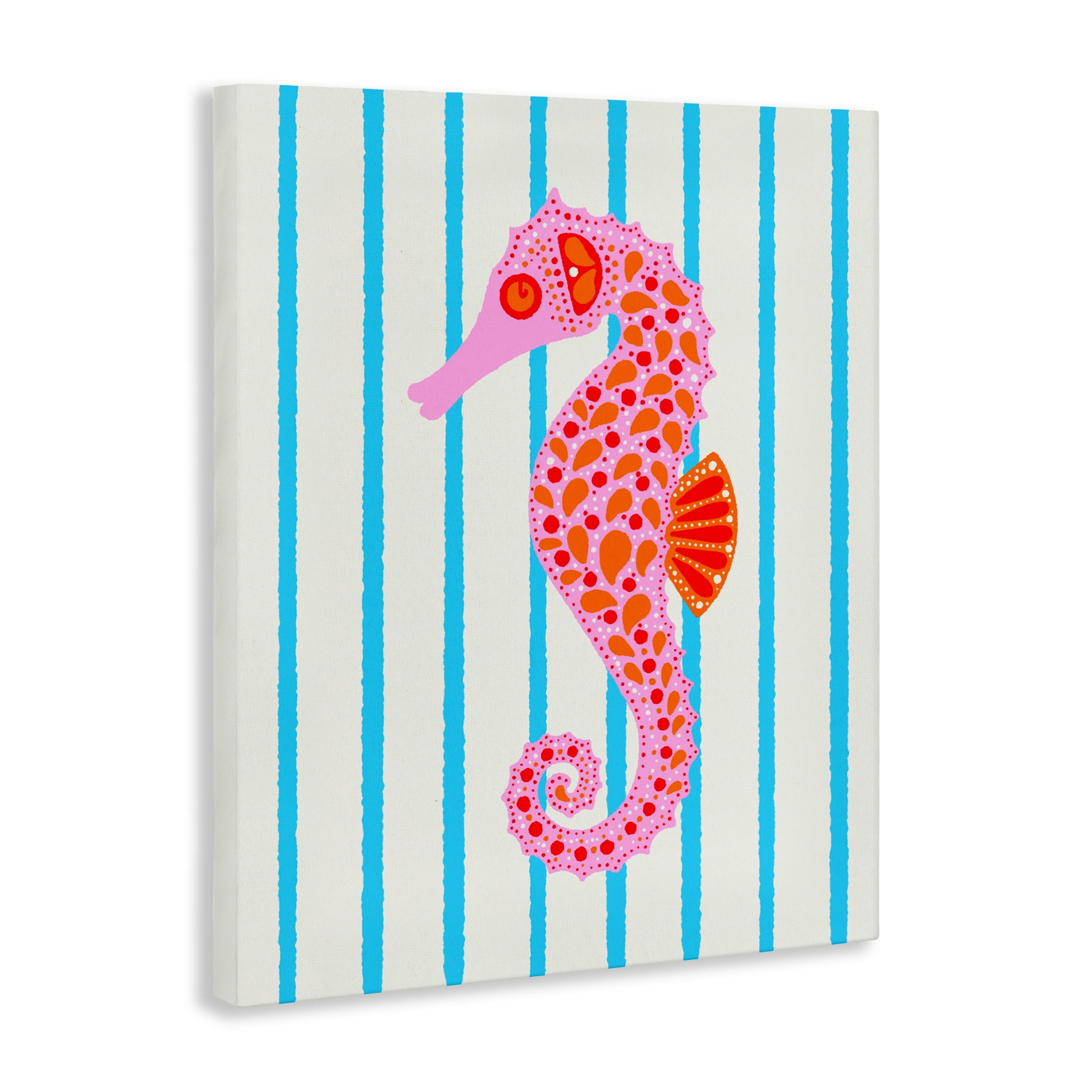 Stupell Industries Boho Seahorse on Stripes Canvas Wall Art, design by Indira Prieto | IndySign