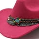thumbnail image 3 of Sonducket Sombrero de vaquero occidental hueco de lana para niños, ligero y cómodo, para un estilo lindo y moderno Sombreros Blanco, 3 of 6