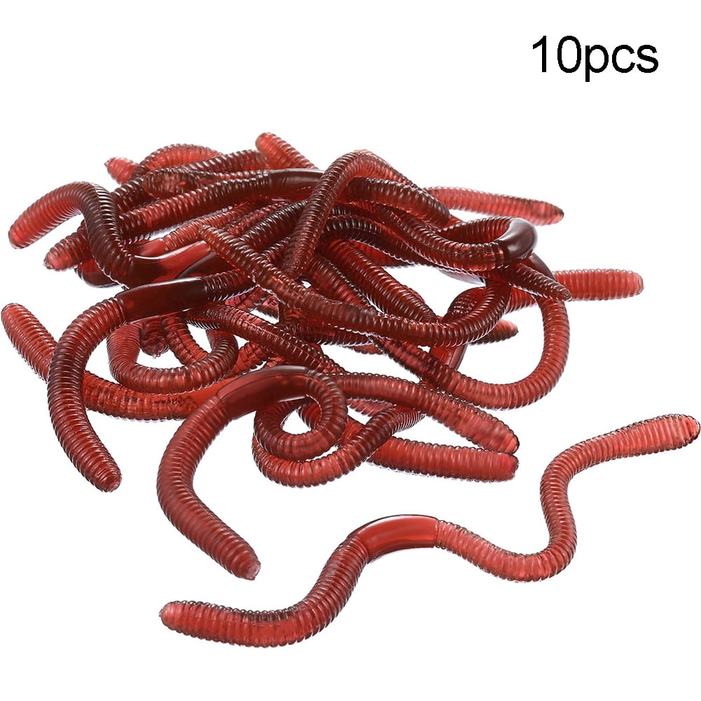 EG_ 10PCS  EARTHWORM WORM SOFT STRETCHY TRICK TOY HALLOWEEN PARTY PROPS 