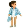thumbnail image 2 of Sophia's 3 pcs Gymnastics Set with Leotard, Jacket, and Drawstring Bag for 18'' Dolls, Aqua, 2 of 4