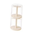thumbnail image 4 of Vitrina transparente giratoria, soporte para exhibición, decoración, ahorro de espacio, soporte para figuras, estante, caja de almacenamiento para gabinete, encimera, vitrina 2 piezas, 4 of 7
