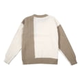 thumbnail image 3 of MIASHUI Color Block Sweater Men Fall Winter Loose Casual Lazy Style Design Niche Pullover Knit Shirt Long Sleeve Unique Beige,M, 3 of 8