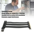 thumbnail image 3 of PCIe 4.0 Riser Cable, PCIe 4.0 X16 Graphics Card Extension Cord, 90 Degree Right Angle, Segmented Design, Compatible with RTX 4090 Ti and 8900 XT, Black, 3 of 7