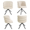 thumbnail image 3 of 270° Swivel Chair Set of 2 - Beige Upholstered Dining Chairs with Metal Base (22.44" X 18.7"), 3 of 10