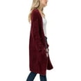 thumbnail image 4 of KOGMO Womens Fuzzy Long Cardigan with Pockets, 4 of 7