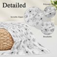 thumbnail image 6 of Gray Spring Floral Standard Size Pillow Cover,Pillowcase Protectors with Zipper,Breathable Decorative Throw Pillow Case Cover,Summer Botanical Floral Watercolor Pillow Shams for Couch Sofa 20x26Inch, 6 of 8