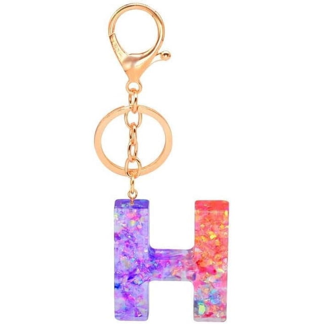Letter Keychain,26 Letters A-Z Decorative Letter Keychain,Name Keychain for Women Girls Men Teenager Gift