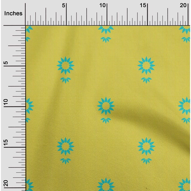 oneOone Polyester Lycra Fabric Stripe & Floral Artistic Print Fabric By The Yard 56 Inch Wide
