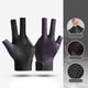 thumbnail image 1 of Pool Cue Guantes de billar Mano izquierda Accesorios de billar Universal Mujeres Hombres Elástico Transpirable Juegos de interior Tres Finger Show Gua Negro Púrpura DYNWAVEMX Guantes de billar, 1 of 8